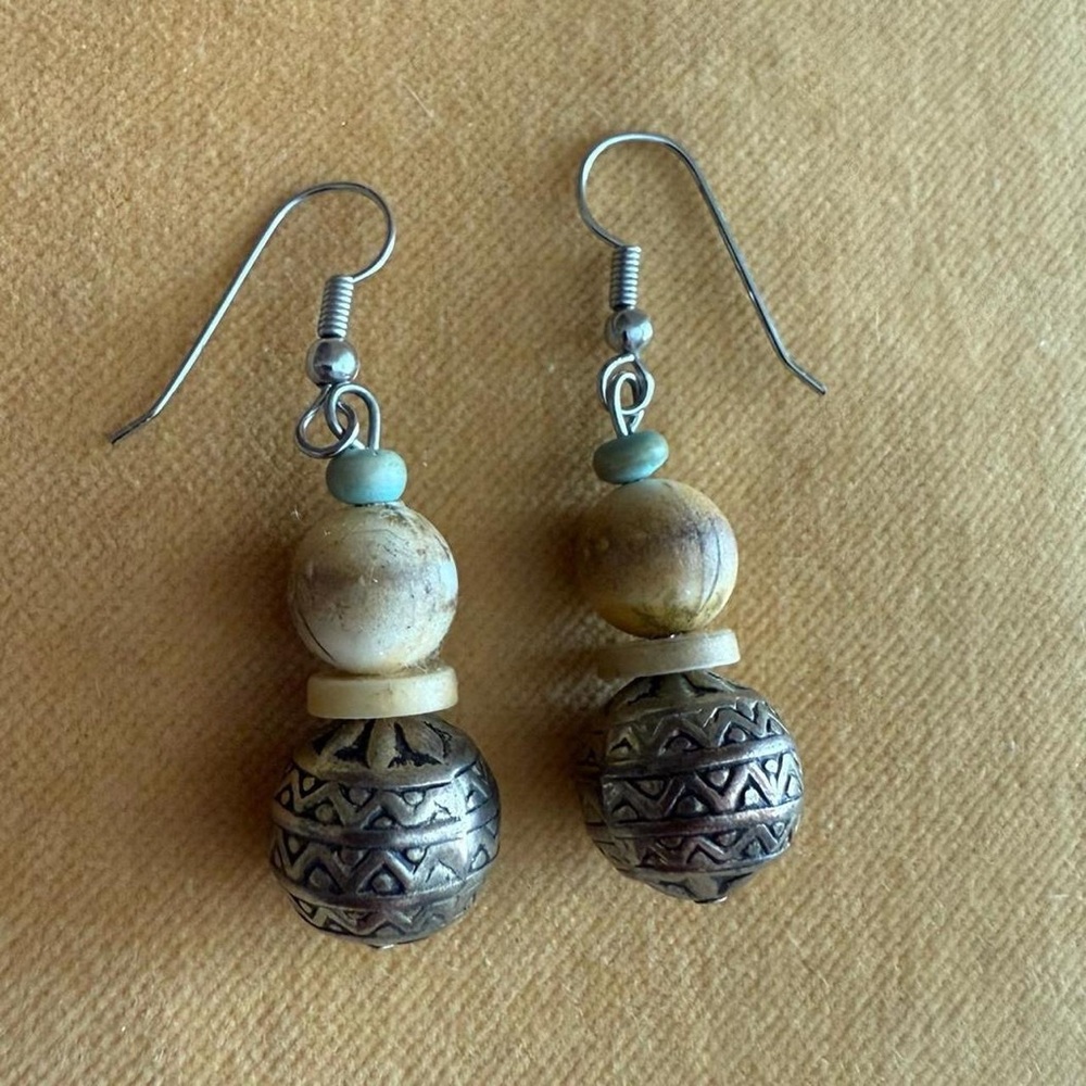 Vintage Beaded Dangle Earrings